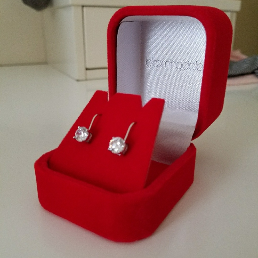 Bloomingdale's Crystal Dangle Earrings in Red Box